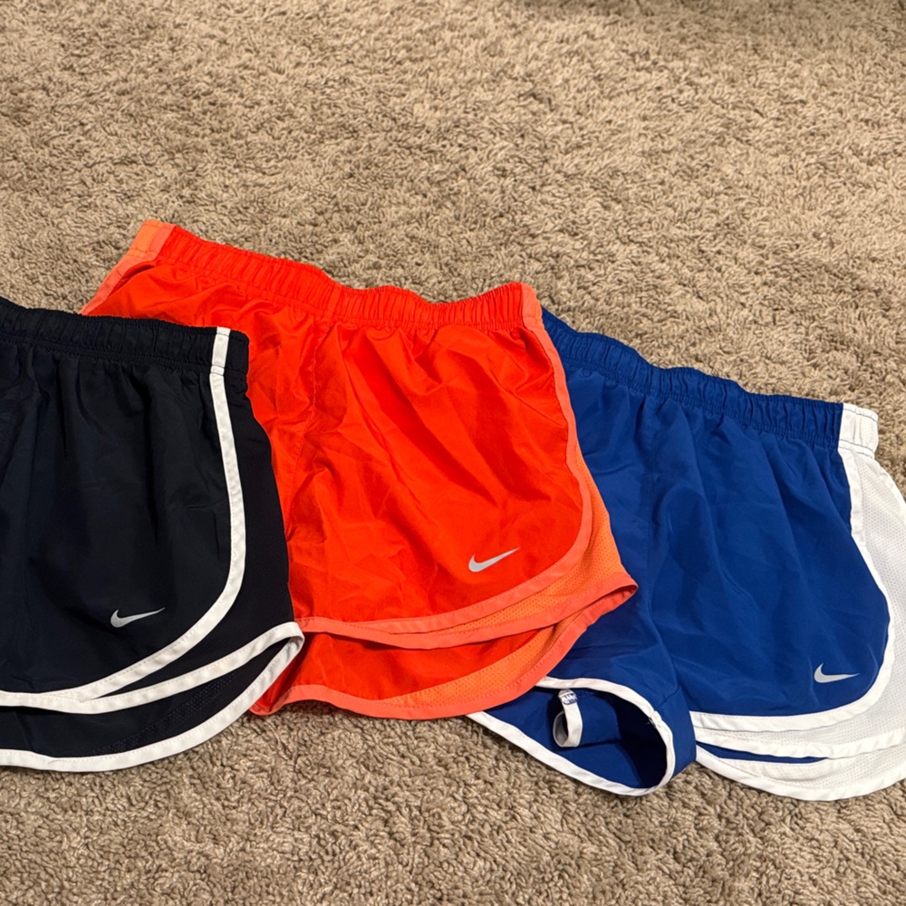 LOT (3) Nike Sports Shorts Set - Blue, Orange, Navy
